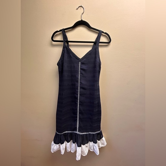 Anthropologie Endless Rose Navy and White Mini Dress - Picture 1 of 5
